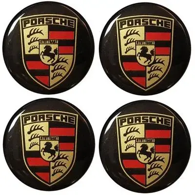Bezpieczna płatność Naklejki na kołpaki emblemat Porsche 55mm sil