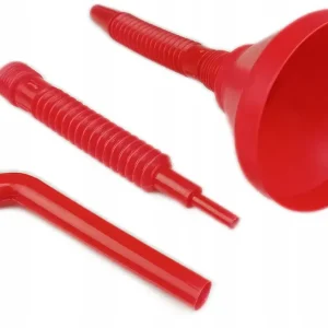 Tani Lejek samochodowy do paliwa duży plastikowy z sitkiem i uchwytem 3 końcówki