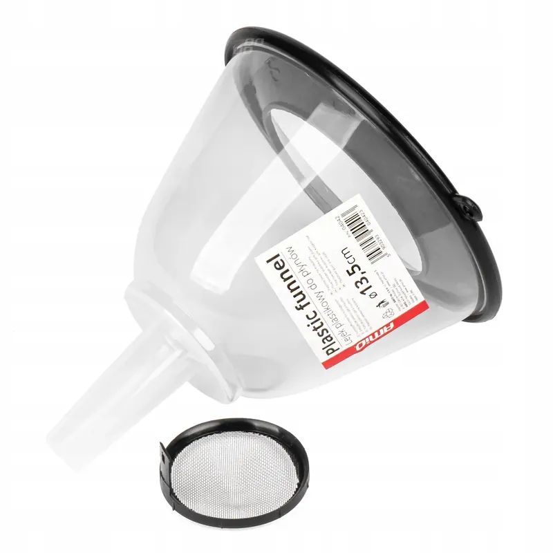 Premium Lejek plastikowy uniwersalny z przykrywką do płynów cieczy wody 13,5 cm AMI