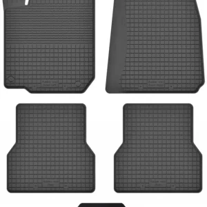 CZARNE DYWANIKI SAMOCHODOWE GUMOWE - Korytkowe ZESTAW rant 2CM STOPERY Ekspresowa dostawa