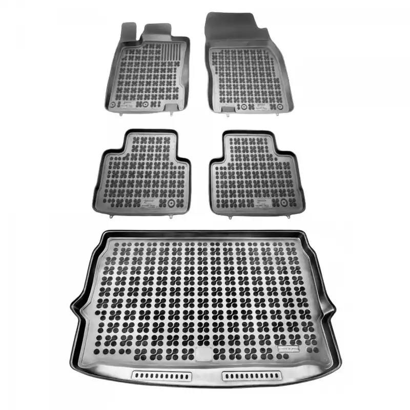 Rabat Gumowy zestaw dywaniki i mata korytka Nissan Qashqai II 2014-2021 + Stopery