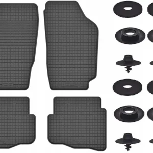 CZARNE DYWANIKI SAMOCHODOWE GUMOWE - Korytkowe ZESTAW rant 2CM STOPERY Ekspresowa dostawa