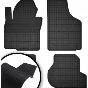 DYWANIKI SAMOCHODOWE GUMOWE CZARNE - Korytkowe ZESTAW rant 2CM + TUNEL Popularny
