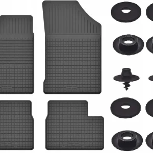 Tylko dziś CZARNE DYWANIKI SAMOCHODOWE GUMOWE - Korytkowe ZESTAW rant 2CM STOPERY