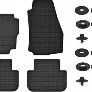 Ekspresowa dostawa CZARNE DYWANIKI SAMOCHODOWE GUMOWE - Korytkowe ZESTAW rant 2CM STOPERY