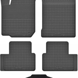 DYWANIKI SAMOCHODOWE GUMOWE CZARNE - Korytkowe ZESTAW rant 2CM + TUNEL Premium