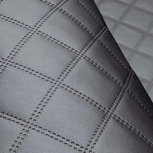 Autentyczny Antracyt 7x7 Ekoskóra SOFT dywaniki pikowane Obicie wnętrza Auto Kamper Tir