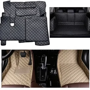 Szybka dostawa SKÓRZANE DYWANIKI SAMOCHODOWE lexus es 300h 2022 CZARNA SKÓRA + bagażnik