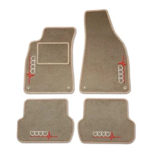 Wyprzedaż DYWANIKI WELUROWE AUDI A4 B8 (2007-2015) BEŻOWE + 4x HAFT