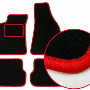 Zwrot pieniędzy DYWANIKI WYCIERACZKI CZARNE DO FIAT 126P (1972-2000)+CZERWONA PRZĘDZA