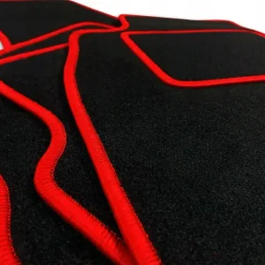 Wysoka jakość CZARNE DYWANIKI VW GOLF PLUS (2005-2014) CZERWONA PRZĘDZA | ST