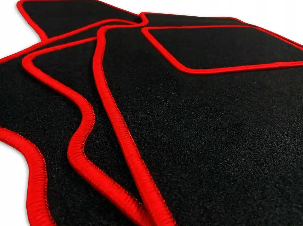 CZARNE DYWANIKI PEUGEOT 2008 I (2013-2019) CZERWONA PRZĘDZA | ST Oryginalny