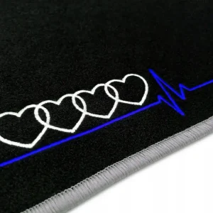 Oryginalny DYWANIKI DO AUDI 80 B3 (1986-1991) SZARA PRZĘDZA + NIEBIESKIE EKG