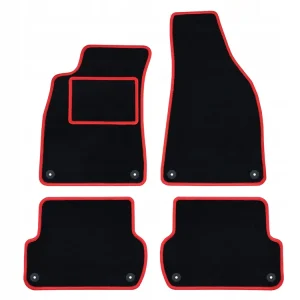 CZARNE DYWANIKI AUDI e-Tron SUV (2018-2022) CZERWONA PRZĘDZA | ST Promocja