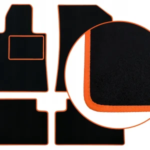 Autentyczny CZARNE DYWANIKI PEUGEOT 307 (2001-2008) POMARAŃCZOWA LAMÓWKA
