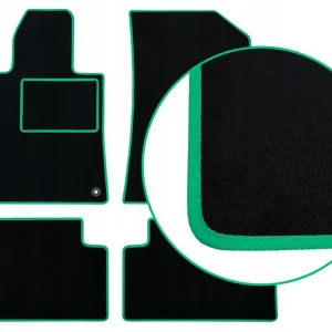 Nowość CZARNE DYWANIKI CITROEN BERLINGO III (2018-...) JASNOZIELONA LAMÓWKA