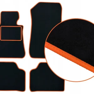 DYWANIKI WELUROWE BMW 2 U06 (2020-...) + POMARAŃCZOWA LAMÓWKA Wysoka jakość