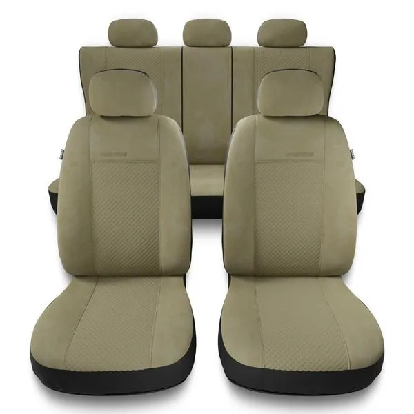 Uniwersalne pokrowce samochodowe do Volkswagen Touareg I, II, III (2002-....) - pokrowce na fotele - Auto-Dekor - Prestige - beżowy Niska cena
