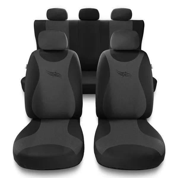 Bezpieczna płatność Uniwersalne pokrowce samochodowe do Citroen C4 I, II (2004-2017) - pokrowce na fotele - Auto-Dekor - Turbo - ciemnoszary