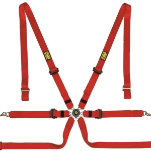 OMP Pasy bezpieczeństwa 6 - punktowe OMP Saloon Pull Down czerwone DA0202HSL061 Bezpieczna płatność