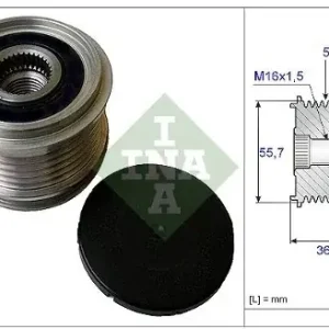 Oryginalny INA Sprzęgło jednokierunkowe alternatora INA 535 0161 10