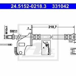 Oferta limitowana ATE Przewód hamulcowy elastyczny 24.5152-0218.3