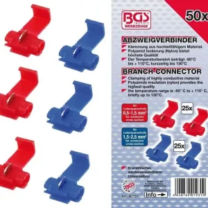 Autentyczny BGS 80757 50-elementowy zestaw ścisków sprężynowych, 0,5-2,5 mm BGS-80757