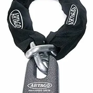 Wyprzedaż Artago 69T120 Blokada łańcucha Motocykl, podwójna funkcja, maksymalne bezpieczeństwo BUNKER SELECTION, homologacja CLASSE SRA i Sold Secure Gold, ø15