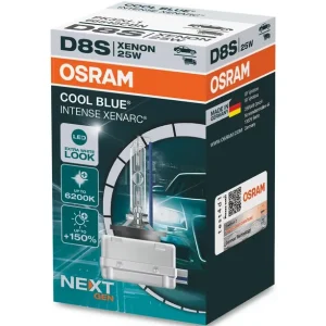 Darmowa dostawa OSRAM XENARC COOL BLUE INTENSE D8S, +150% più luminoso, fino a 6.200K, lampadina per fari allo xeno, look LED, astuccio (1 lampada)