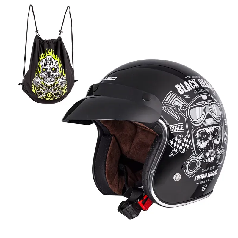W-TEC KASK MOTOCYKLOWY OTWARTY CHOPPER V541 ROZM S 55-56) CZARN-MAT Nowość