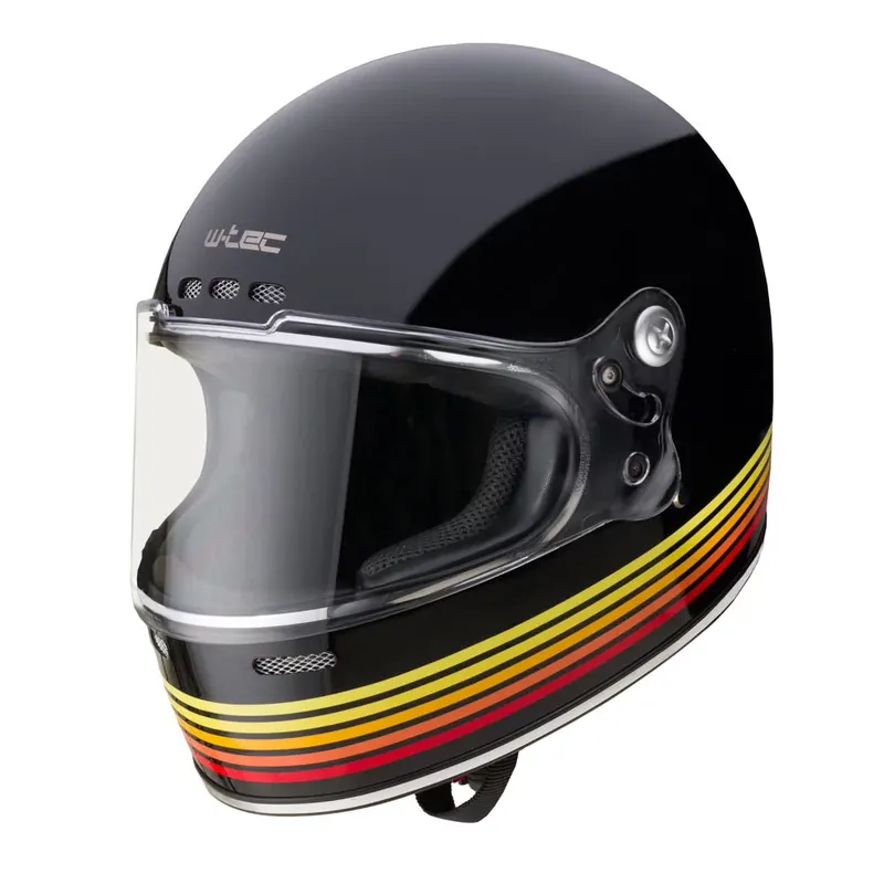 Ostatnia szansa W-TEC Kask motocyklowy pełny Cruder Bismar, czarno-czerwono-żółty, S (55-56) 22559-S