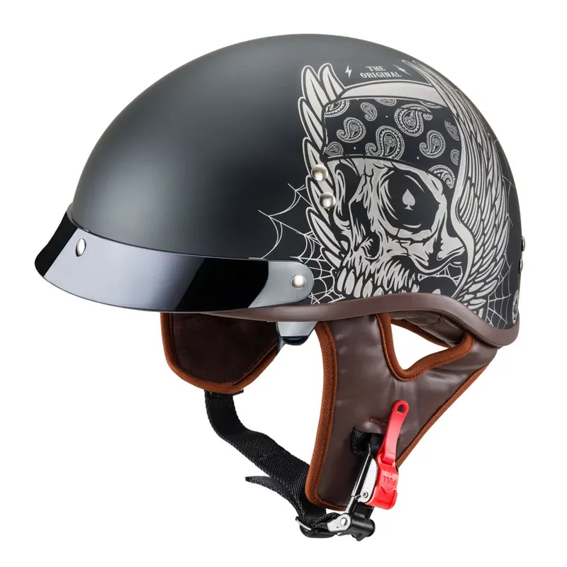 W-TEC Black Heart Kask motocyklowy otwarty Black Heart Longroad, Skrzydła Czaszki, XL (61-62) 22437-XL Kup teraz