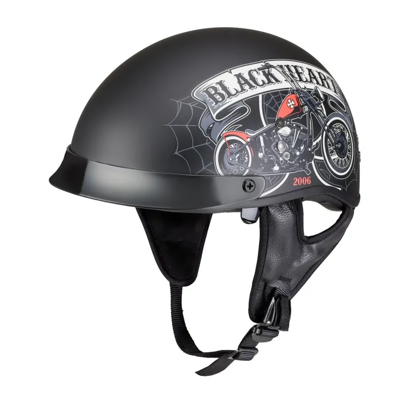 W-TEC Black Heart Kask motocyklowy otwarty Black Heart Rednut, Pistolet Blazin / Matowa czerń, XXL (63-64) 22593-XXL-1 Ekspresowa dostawa