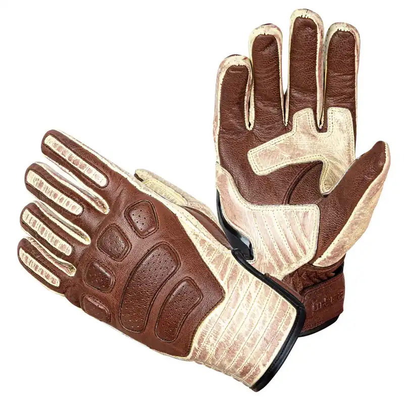 Autentyczny W-TEC Skórzane rękawice motocyklowe W-TEC Retro Gloves, Brązowo-beżowy, L 22201-L