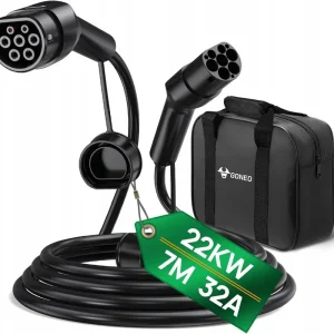 Autentyczny GONEO Kabel do ładowania samochodów typ 2 22kW 32 A 3-fazowy 7m kabel