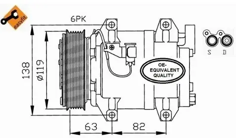 Wysoka jakość NRF Kompresor, klimatyzacja NRF 32211