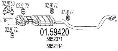 MTS Tłumik srodkowy 01.59420 Nowość