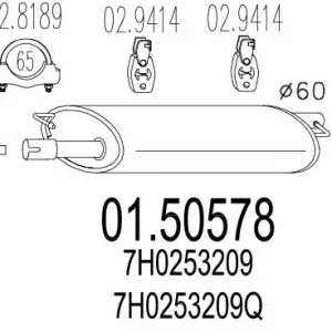 MTS Tłumik srodkowy 01.50578 Zamów teraz