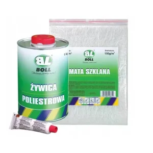 Autentyczny BOLL ŻYWICA POLIESTROWA 1KG + Włókno szklane 300gm ZESTAW DO NAPRAWY