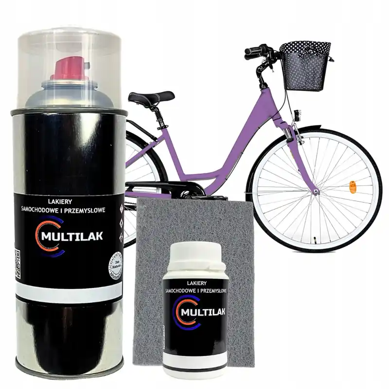 Lakier farba w sprayu do ramy rowerowej połysk SET RAL 4005 Popularny