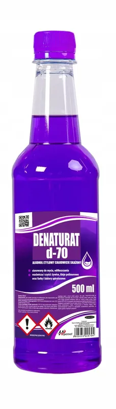 Denaturat D-70 Alkohol całkowicie skażony kolor -500 ml Promocja