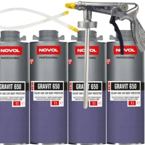 NOVOL GRAVIT 650 MASA ŚRODEK OCHRONY 2w1 SZARY 4L + PISTOLET Premium