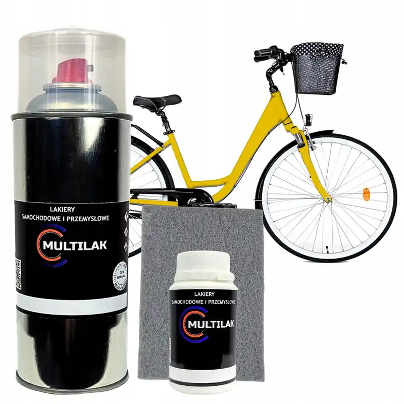 Wyprzedaż Lakier farba w sprayu do ramy rowerowej połysk SET RAL 1003