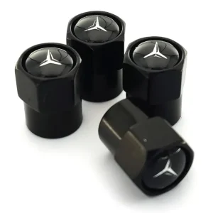 NAKRĘTKI KAPTURKI NAKŁADKI NA WENTYLE CZARNE MERCEDES 4szt komplet Oferta limitowana