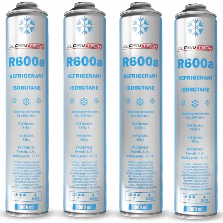 Zwrot pieniędzy Czynnik chłodniczy klimatyzacji lodówki R600a 1000ml 420g + x 4