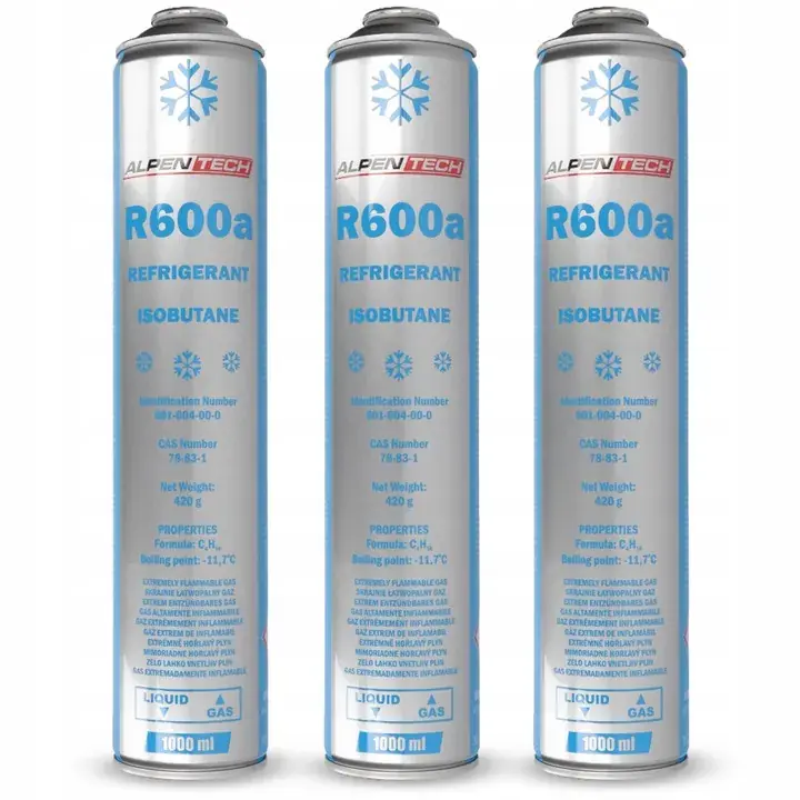 Czynnik chłodniczy klimatyzacji lodówki R600a 1000ml 420g + x 3 Darmowa dostawa